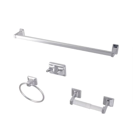 Kingston Brass 4Piece Bathroom Accessory Set, Polished Chrome BA0104C
